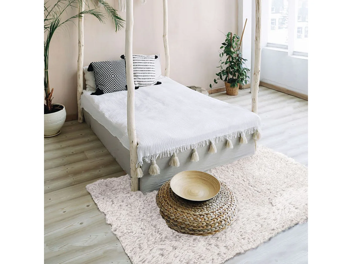 AUTHENTIK - Tapis tout doux fausse fourrure blanc 120x170