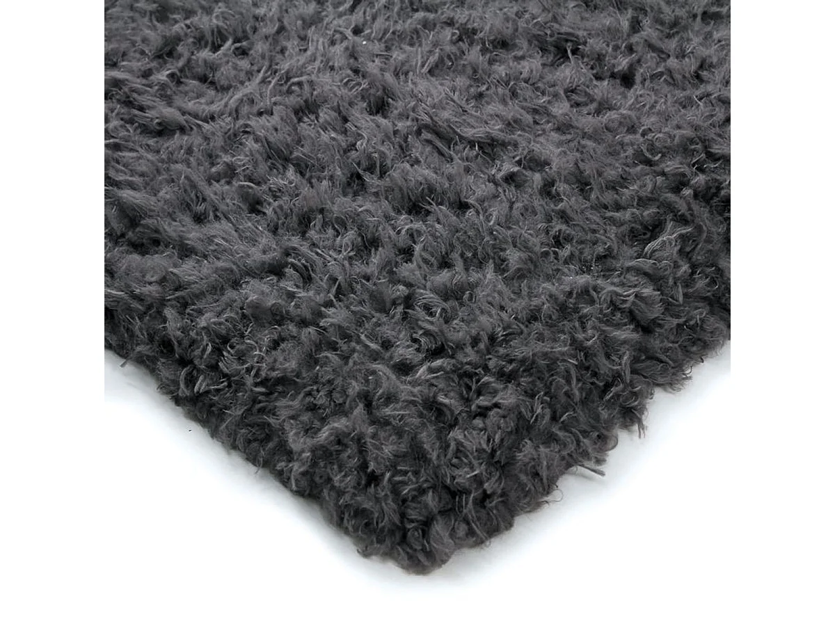 AUTHENTIK - Tapis tout doux fausse fourrure gris foncé 120x170