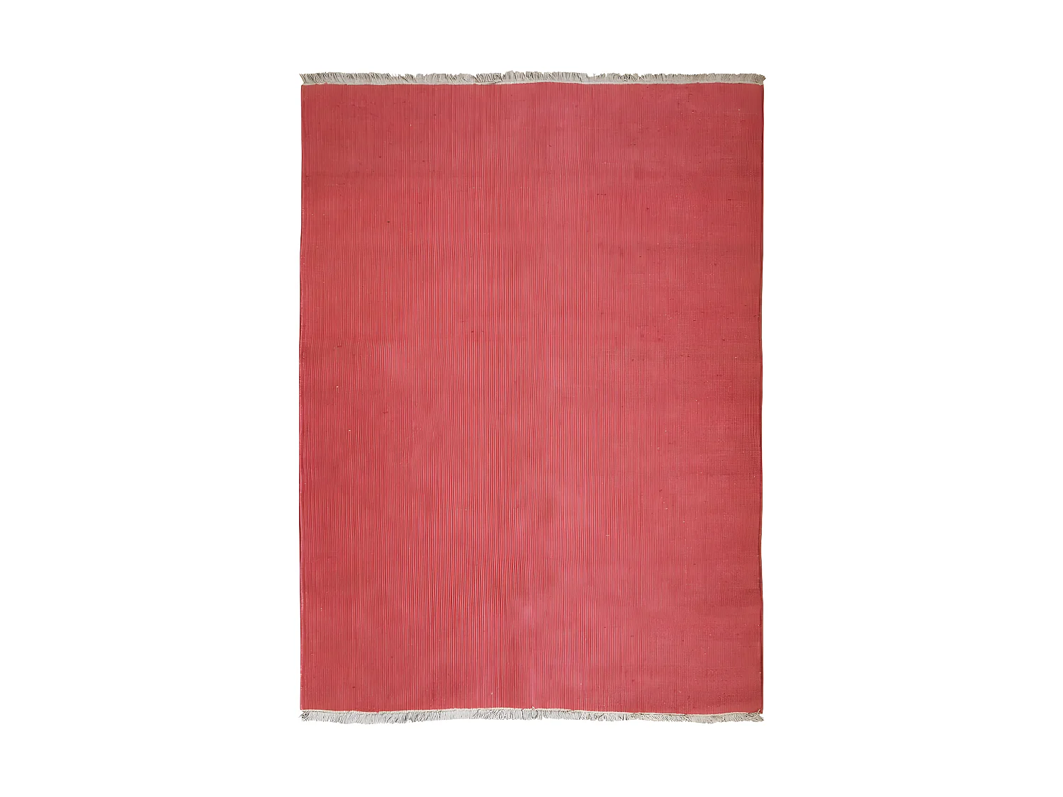 ESSENCE - Tapis en jute et coton avec franges terra cotta 160x230