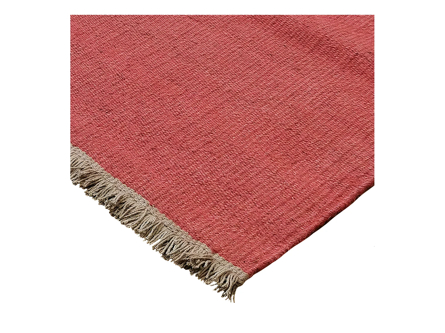 ESSENCE - Tapis en jute et coton avec franges terra cotta 160x230