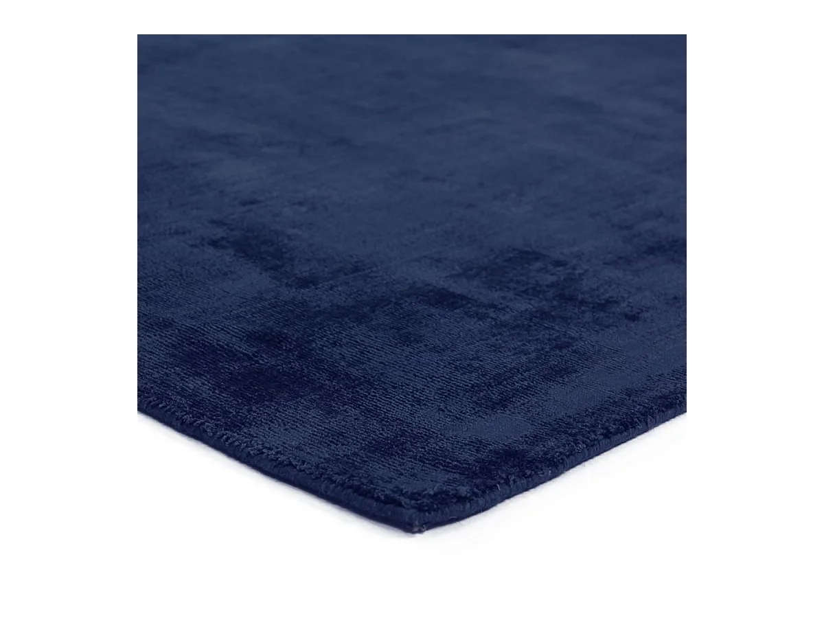 LUXURY - Tapis en viscose effet soyeux bleu foncé 120x170