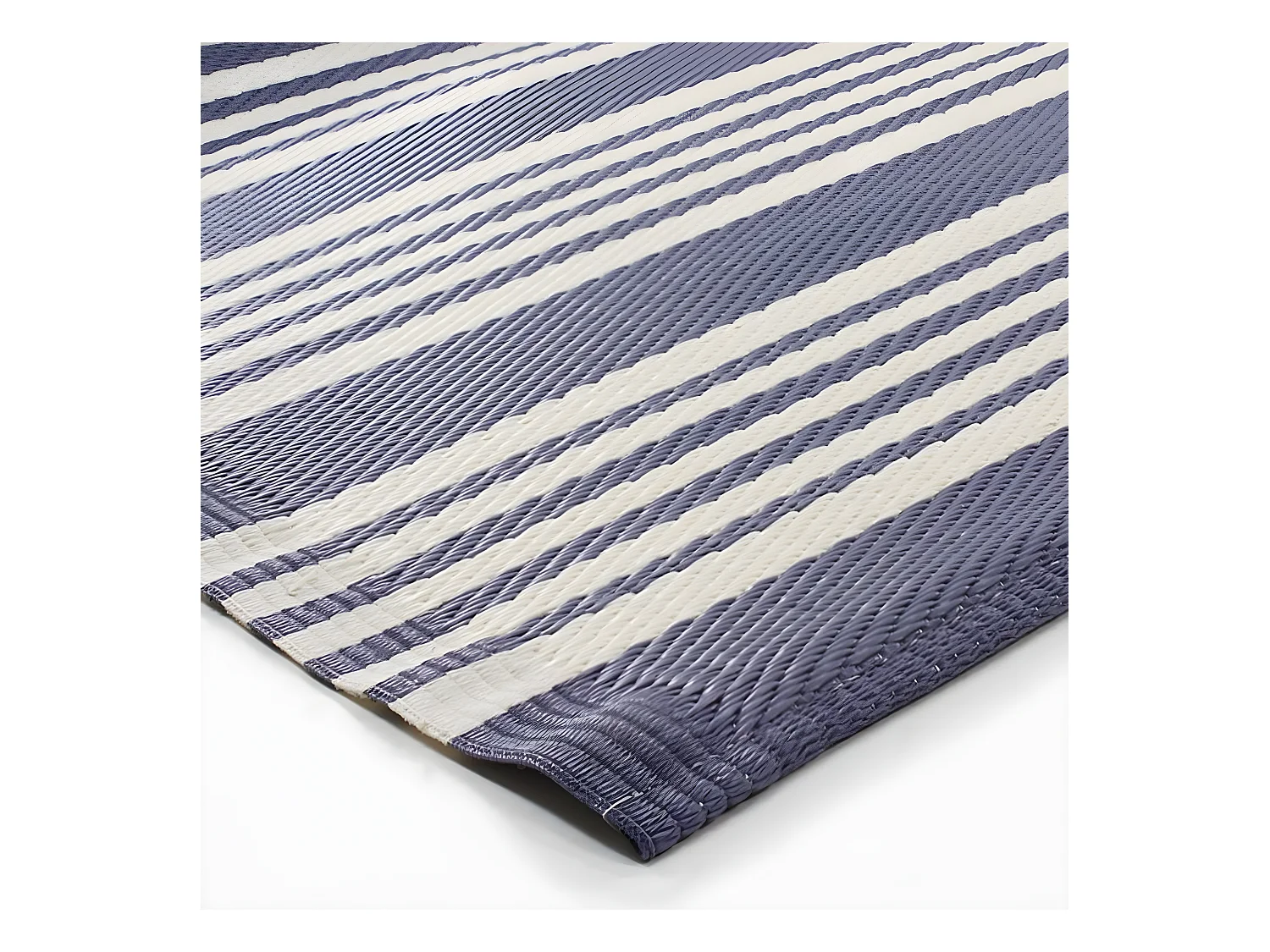 NATOU - Tapis d'extérieur à rayures bleu 120x180