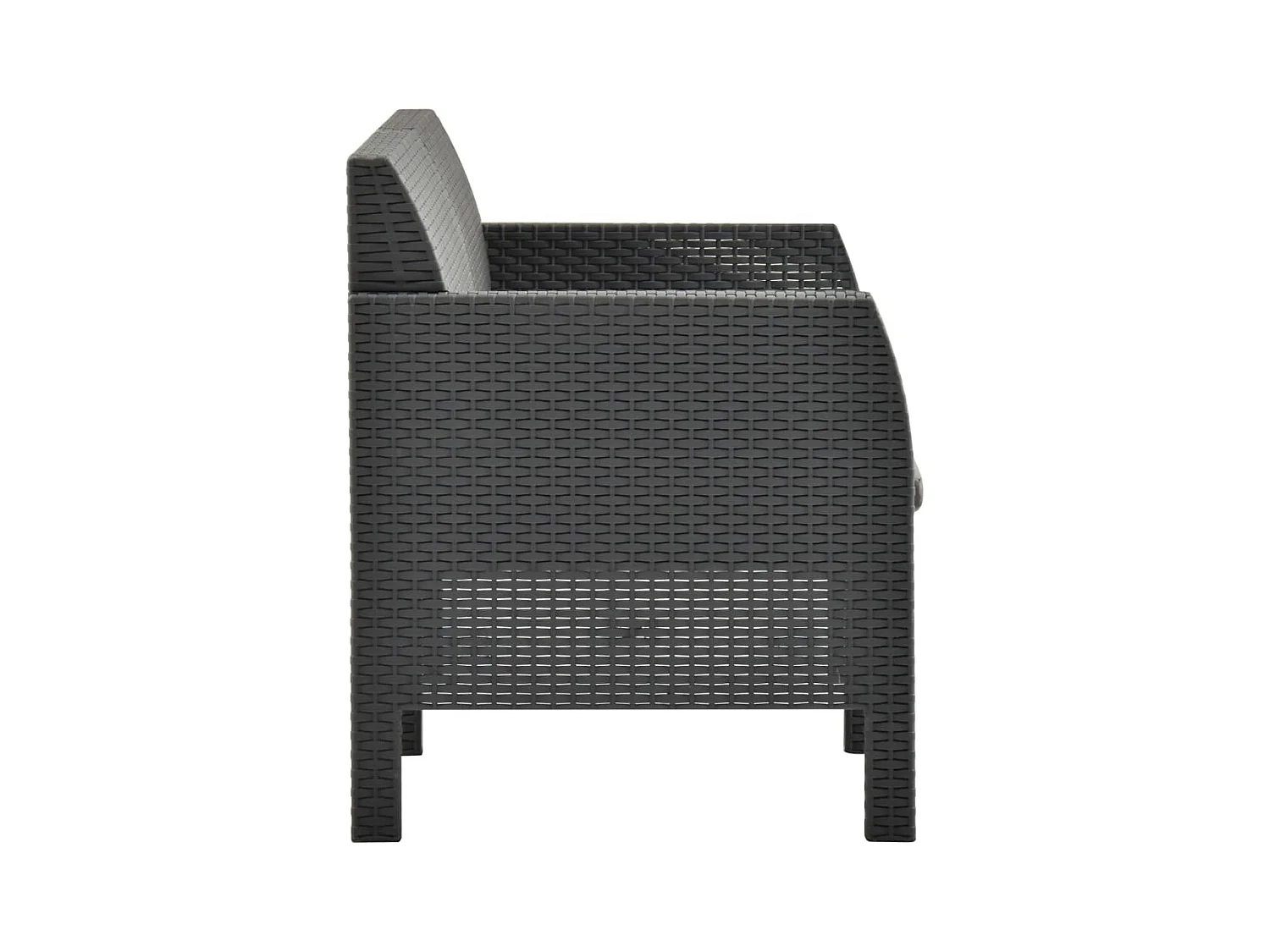 3-tlg. Garten-Sitzgruppe | Garten-Lounge-Set mit Kissen PP Rattan Anthrazit -GKD299605