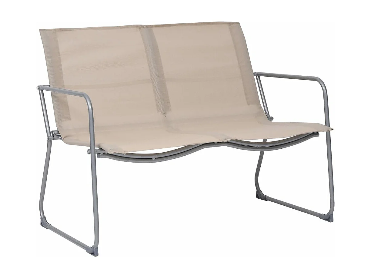 4 pcs conjunto lounge para jardim tecido e aço cor creme PT68015