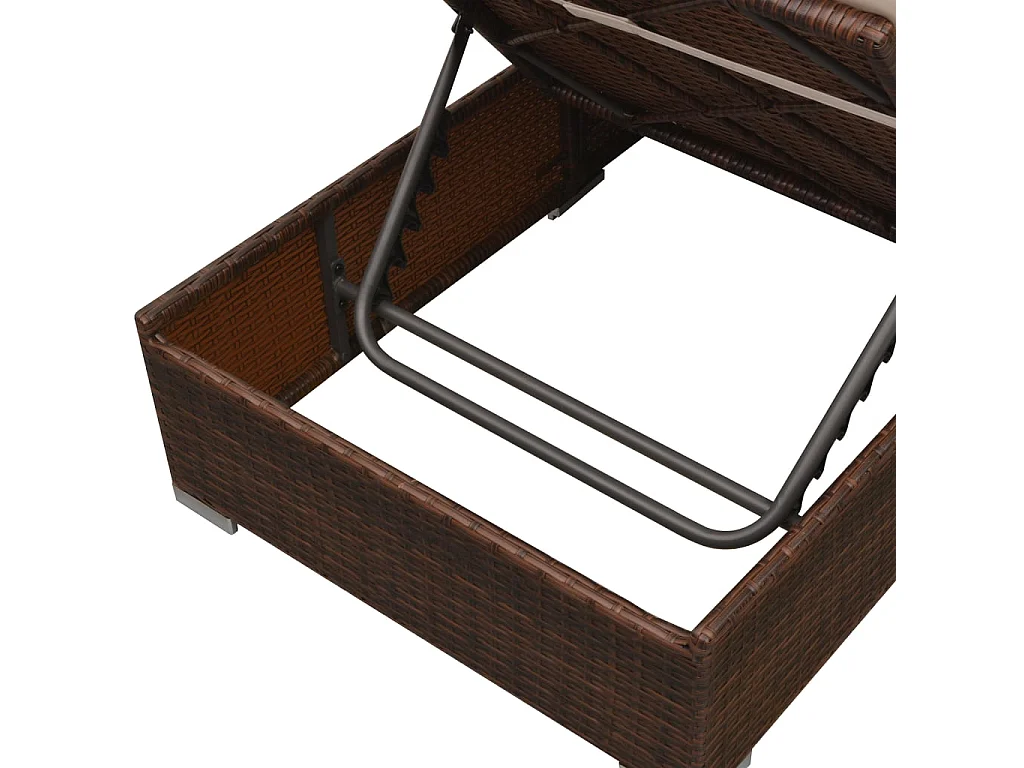 3-tlg. Garten-Sitzgruppe | Garten-Lounge-Set mit Auflagen Poly Rattan Braun -GKD143256