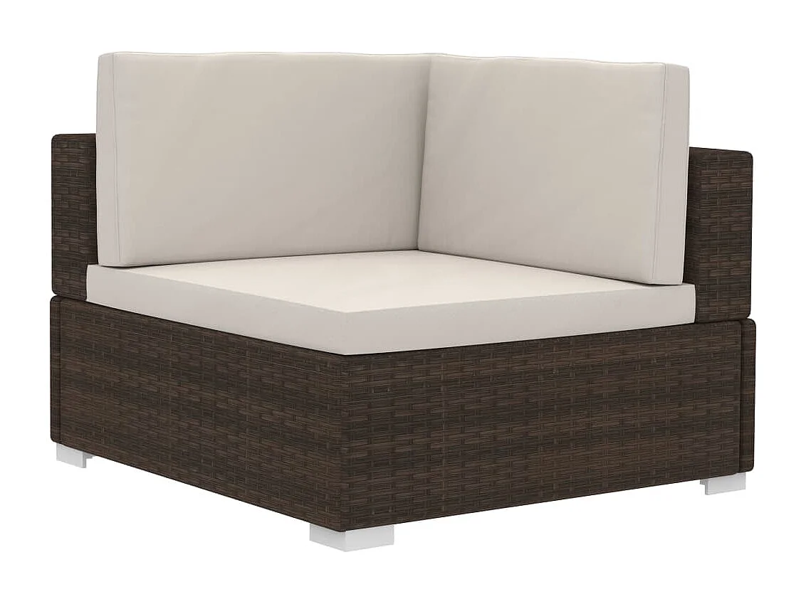 3-tlg. Garten-Sofagarnitur,Gartenmöbel-Set mit Auflagen Poly Rattan Braun -gkd866491