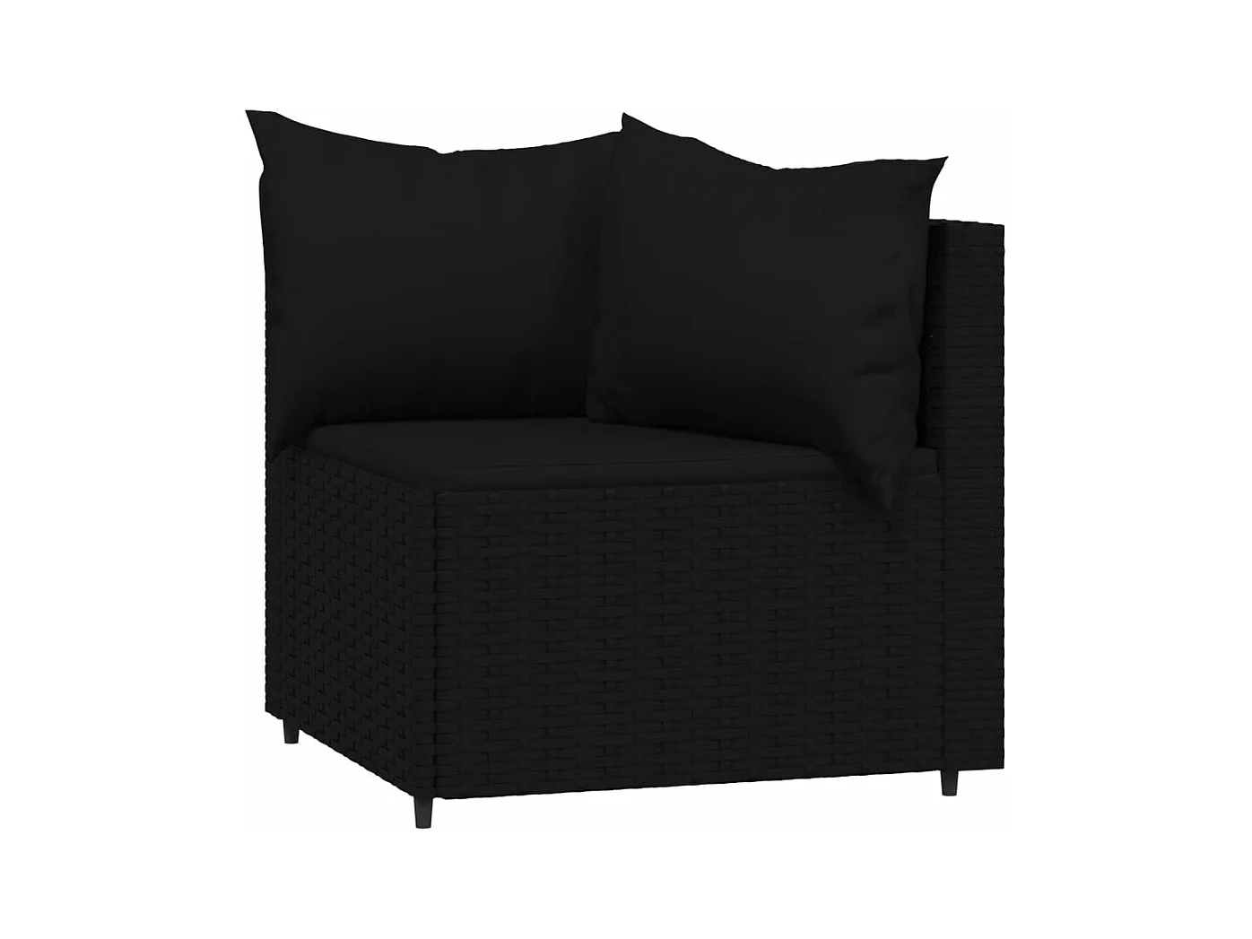 4-tlg. Garten-Sitzgruppe: Sofa + Tisch | Garten-Lounge-Set mit Kissen Schwarz Poly Rattan -GKD461526