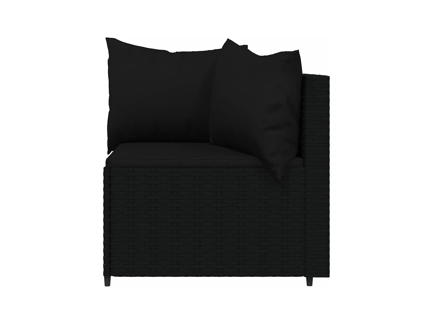 4-tlg. Garten-Sitzgruppe: Sofa + Tisch | Garten-Lounge-Set mit Kissen Schwarz Poly Rattan -GKD461526