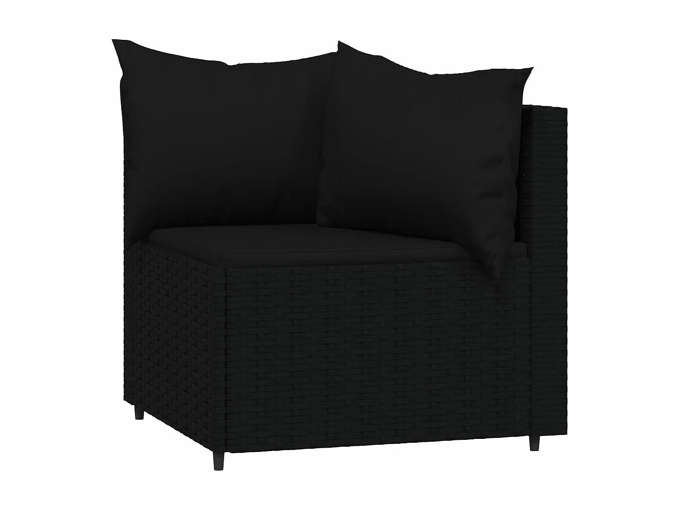 Salon de jardin 4 pcs avec coussins Noir Résine tressée SSG98524