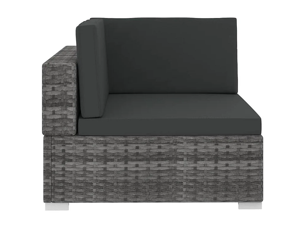 4-tlg. Garten-Sofagarnitur,Gartenmöbel-Set mit Auflagen Poly Rattan Grau -gkd140387