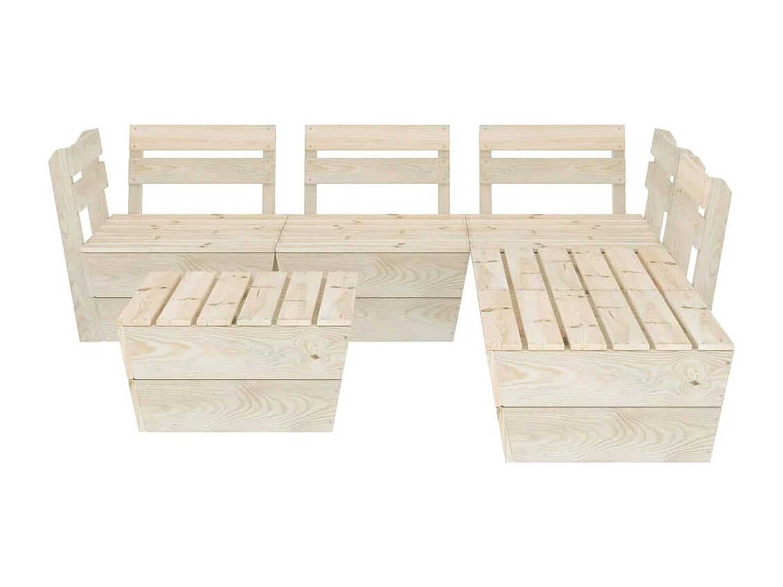 Salon de jardin palette 6 pcs Bois d'épicéa imprégné BE62268