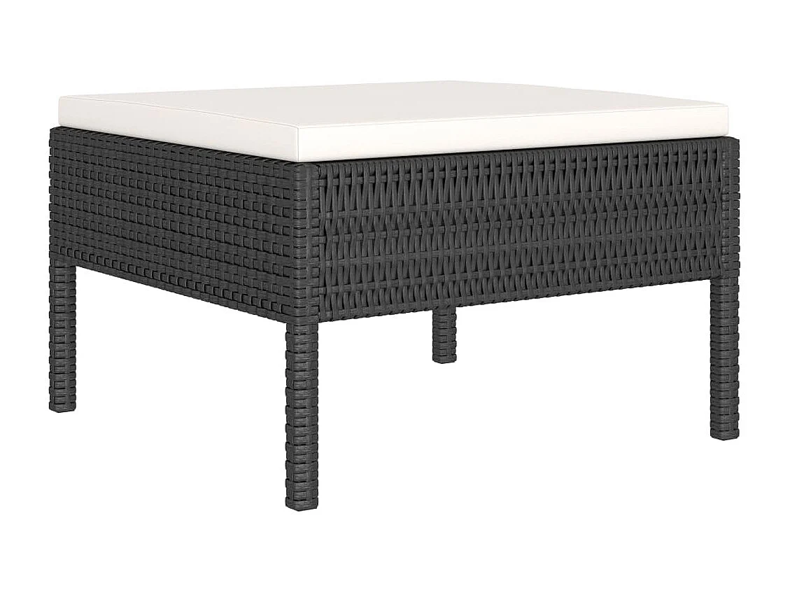 Salon de jardin 4 pcs avec coussins Résine tressée Noir BE67801