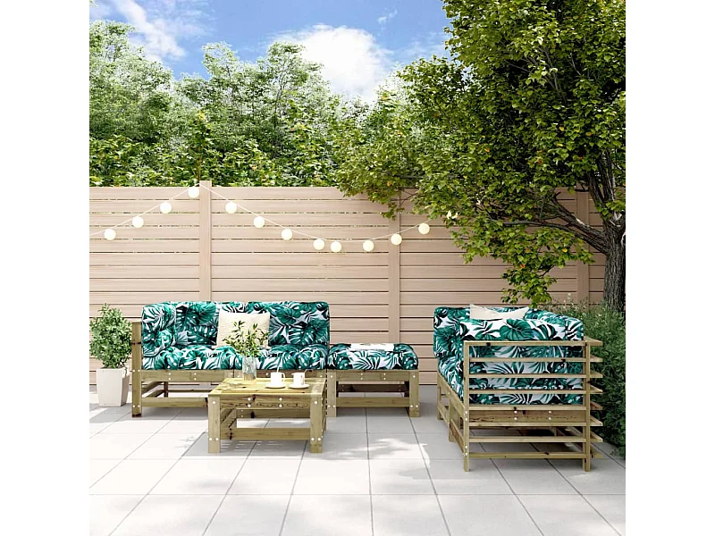 6 pzas Salón de jardín madera de pino impregnada ES51873