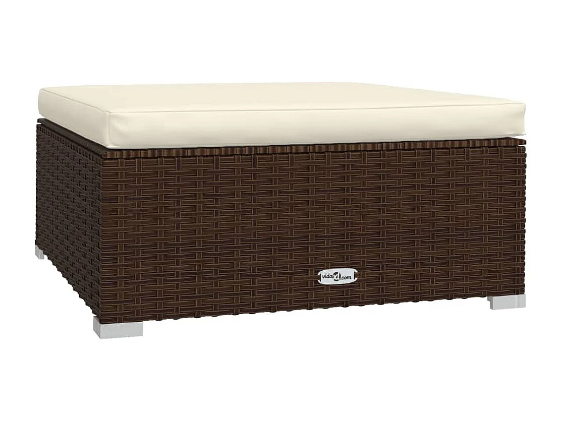 4-tlg. Garten-Sitzgruppe | Garten-Lounge-Set mit Kissen Poly Rattan Braun -GKD763299