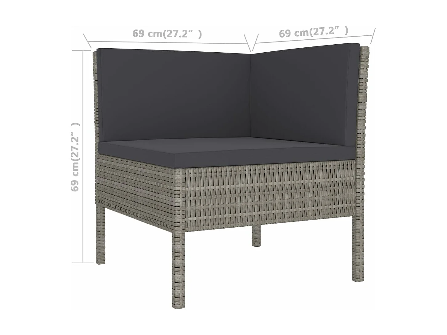 2-tlg. Garten-Sitzgruppe | Garten-Lounge-Set mit Auflagen Poly Rattan Grau -GKD771744