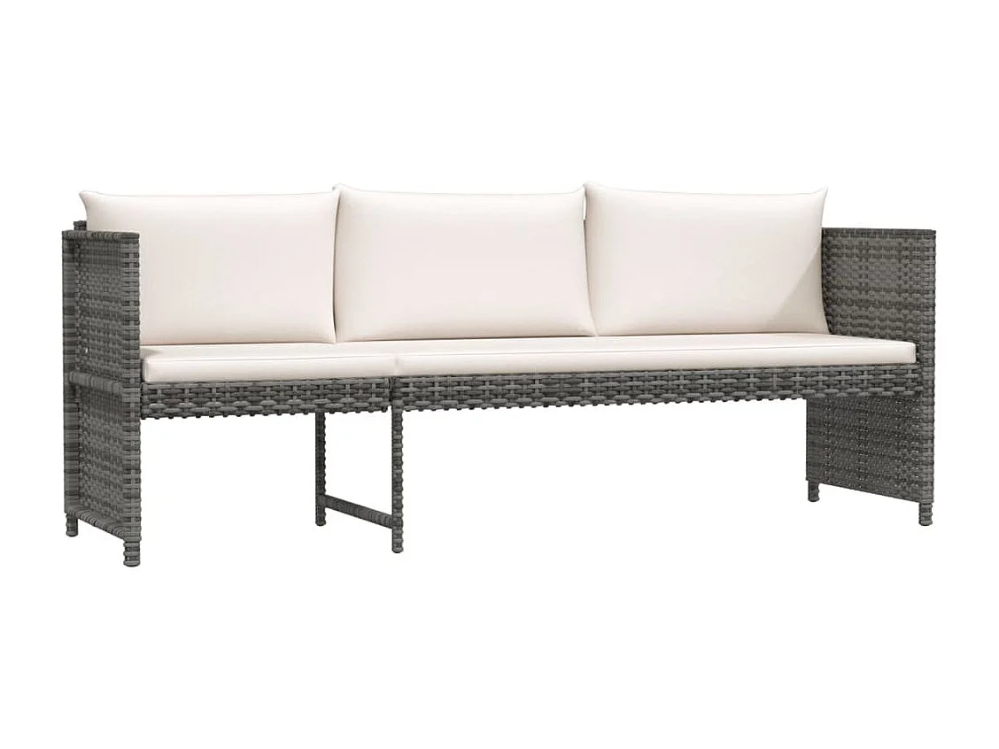 6-delige Loungeset met kussens poly rattan grijs NL39209