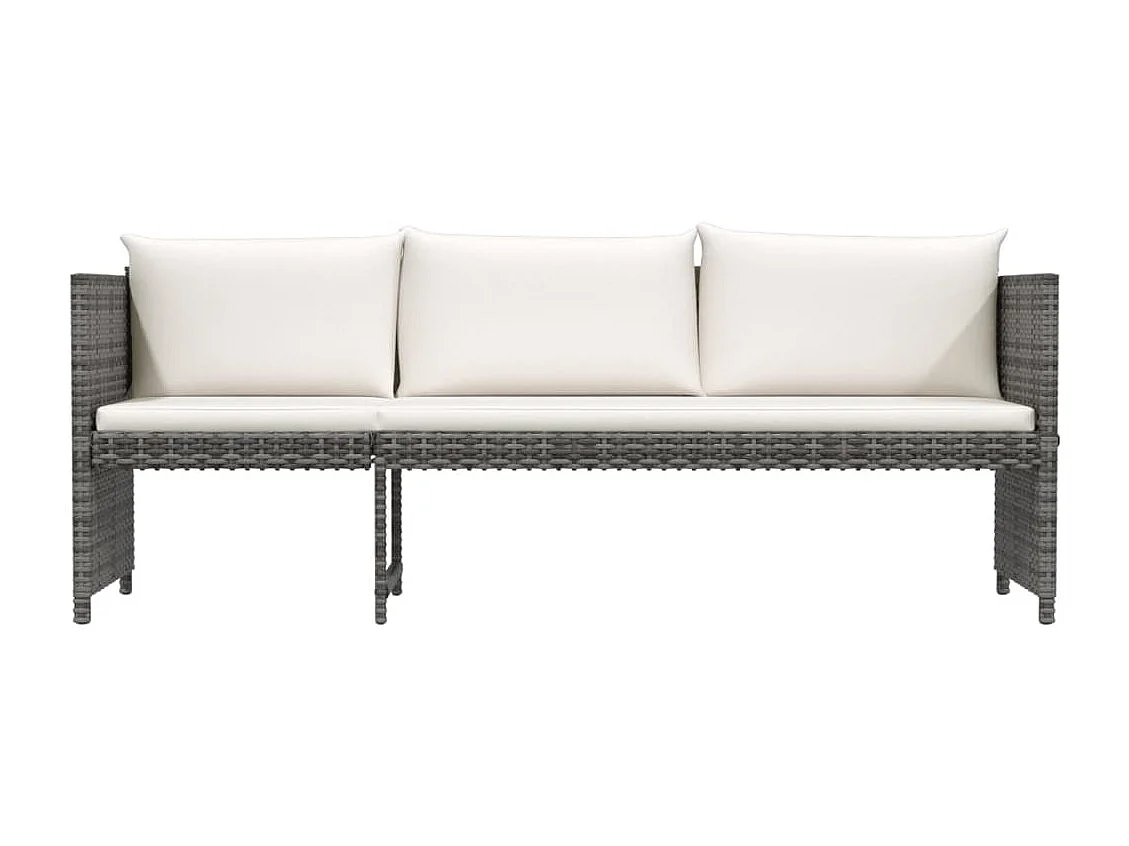 6-delige Loungeset met kussens poly rattan grijs NL39209