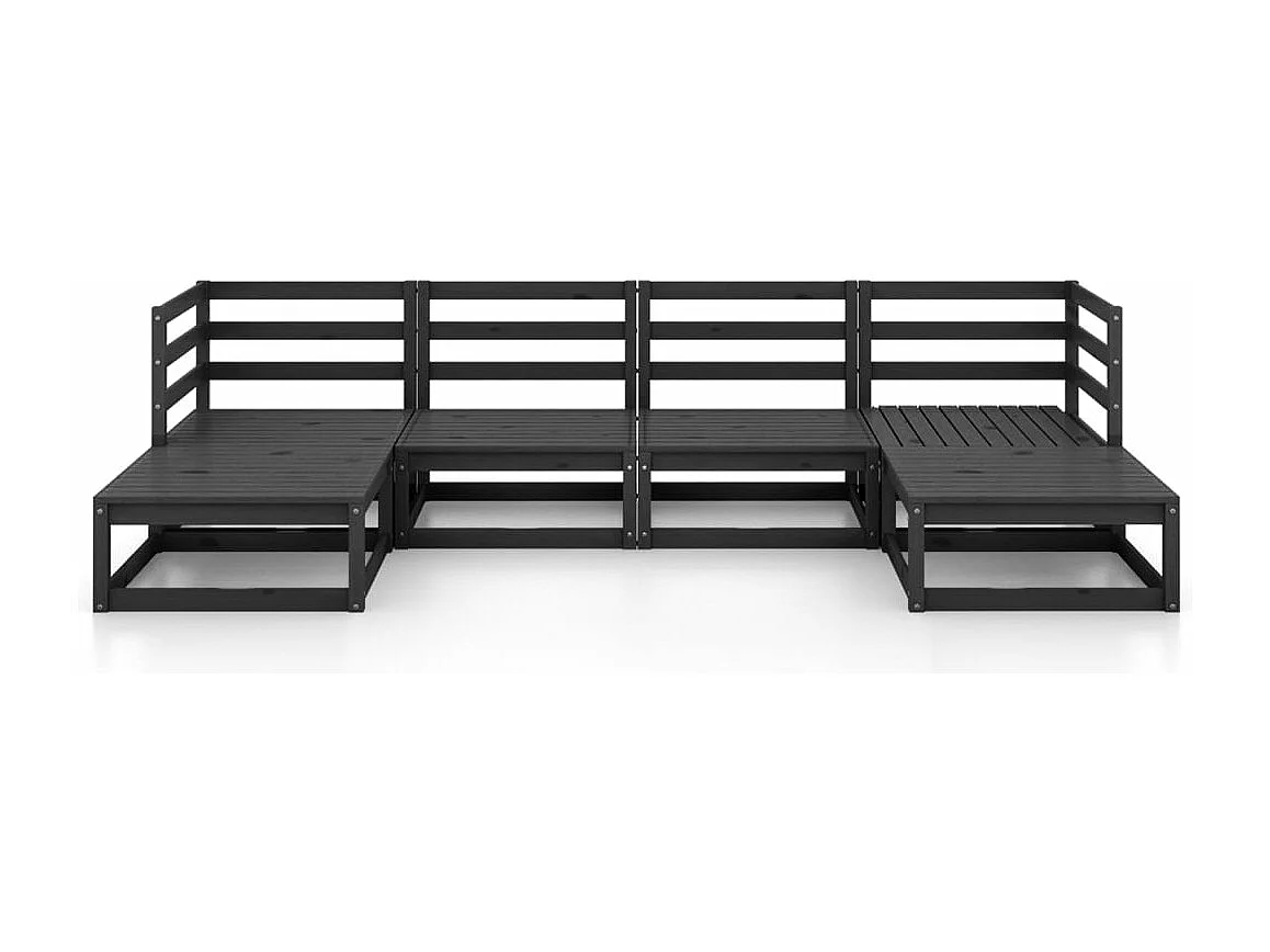 6 pcs conjunto lounge de jardim pinho maciço PT81776