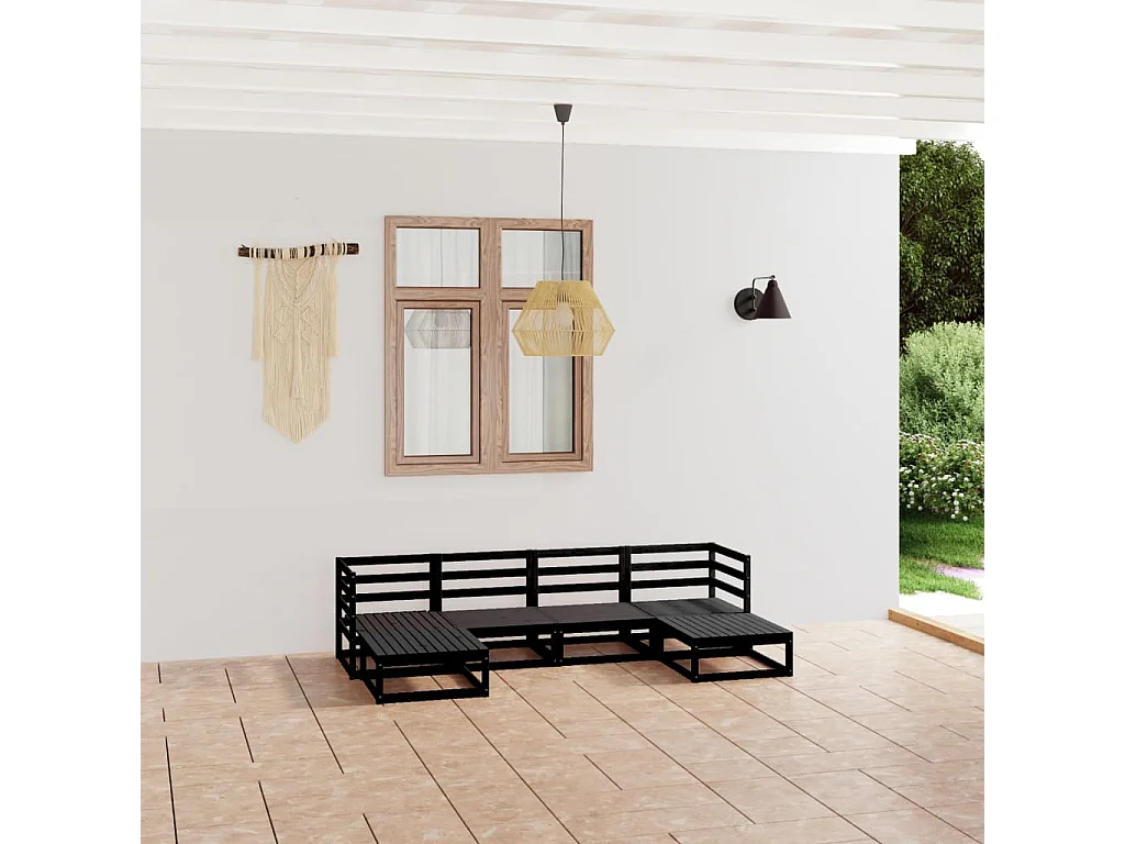 Salon de jardin 6 pcs bois de pin massif BE86418