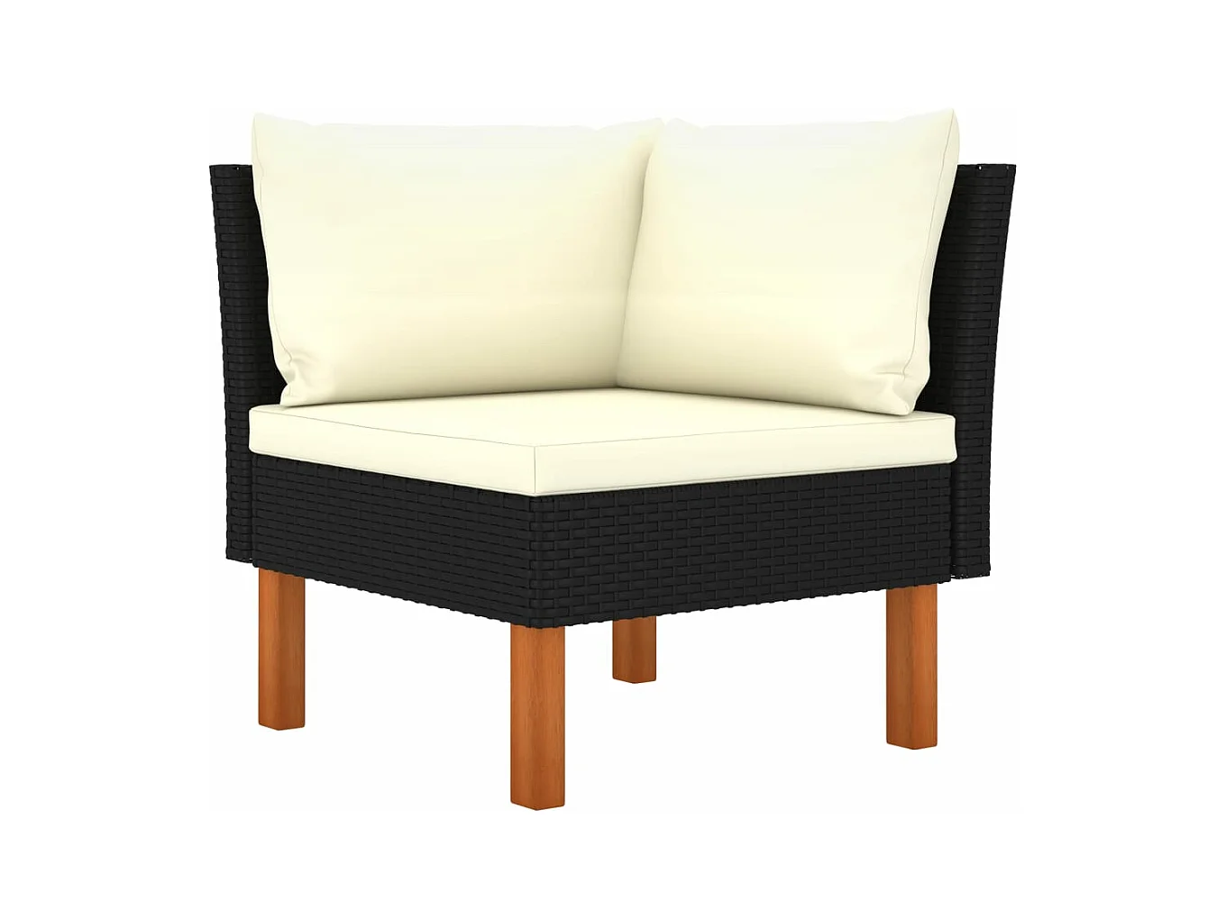 6-tlg. Garten-Sitzgruppe | Garten-Lounge-Set mit Kissen Poly Rattan Schwarz -GKD666090