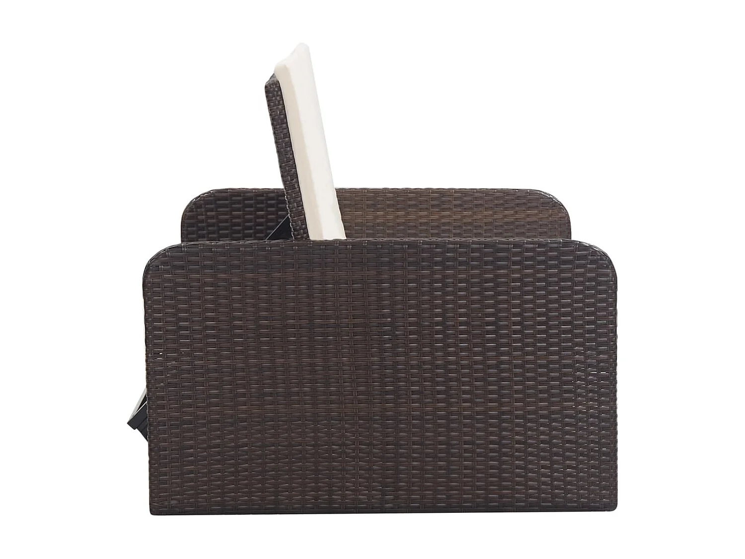 2-tlg. Garten-Sitzgruppe | Garten-Lounge-Set mit Auflagen Poly Rattan Braun -GKD324021