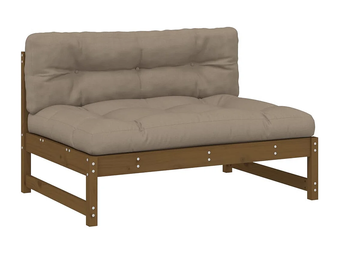 2-tlg. Garten-Sitzgruppe: Sofa + Tisch | Garten-Lounge-Set mit Kissen Honigbraun Massivholz -GKD221536