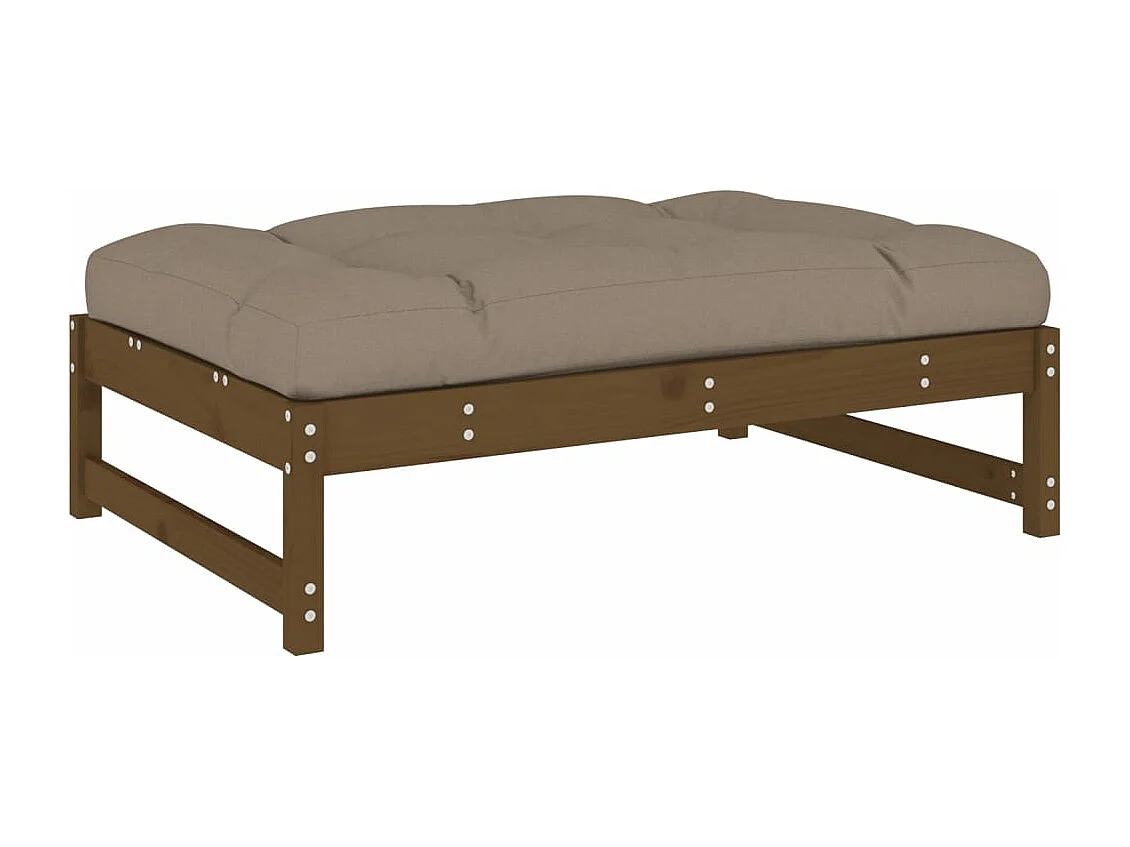 2-tlg. Garten-Sitzgruppe: Sofa + Tisch | Garten-Lounge-Set mit Kissen Honigbraun Massivholz -GKD221536