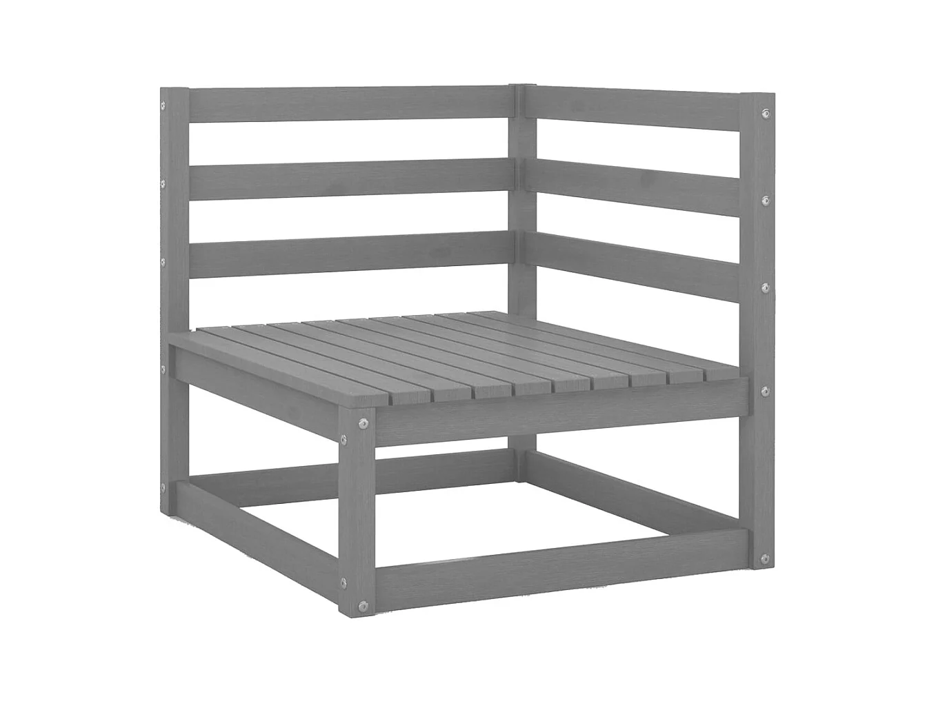 Salon de jardin 3 pcs gris bois de pin massif BE96443