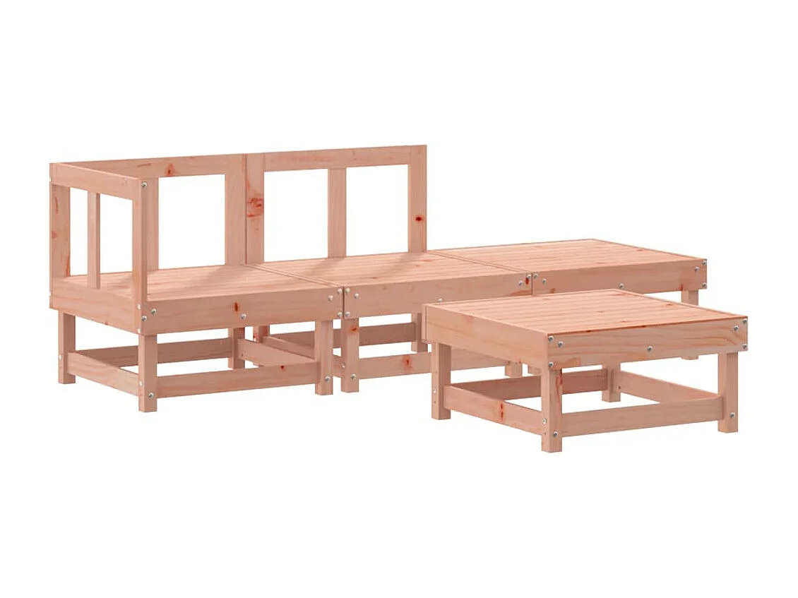 Salon de jardin 4 pcs avec coussins bois massif douglas SSG53771
