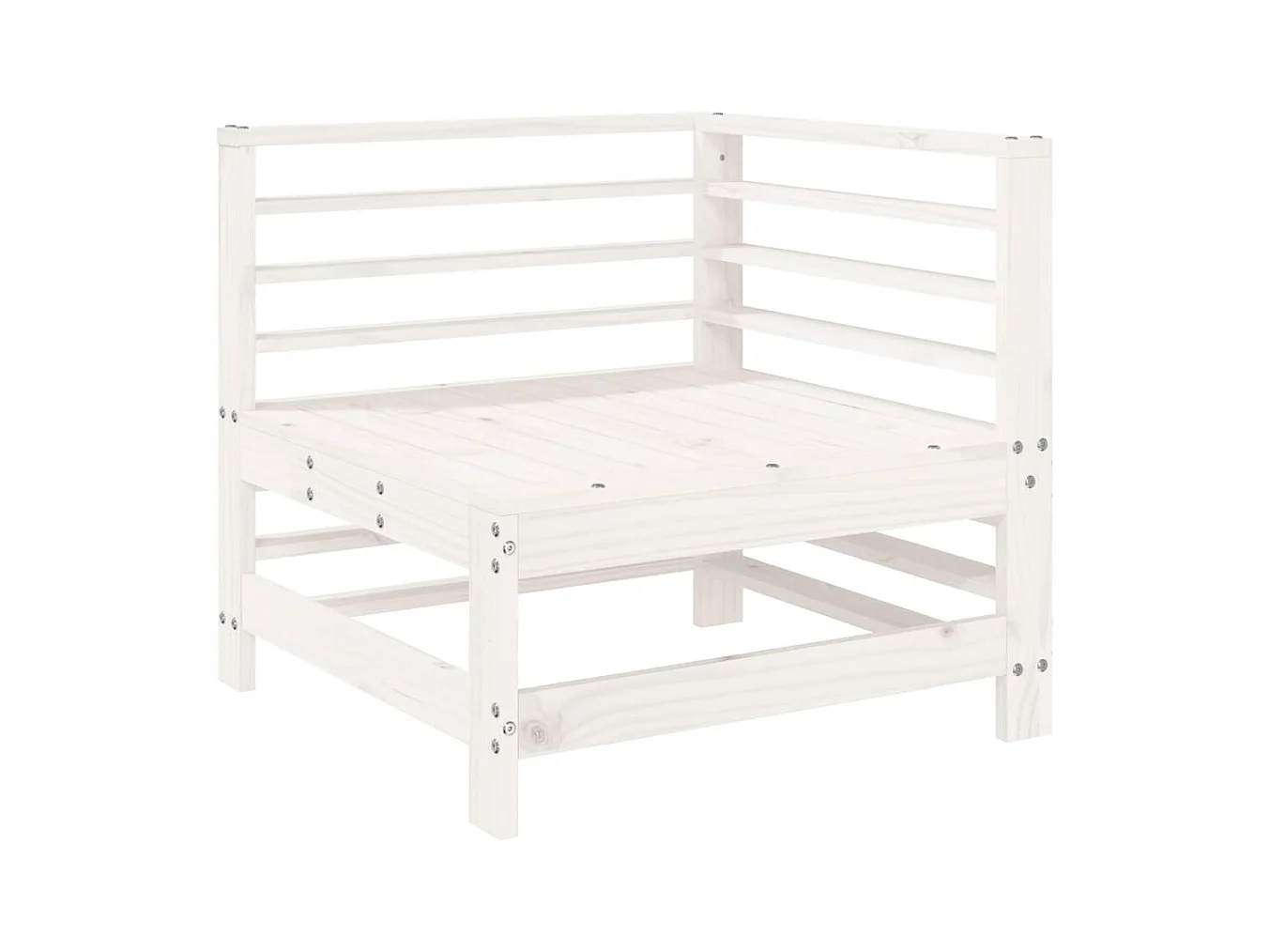 6-tlg. Garten-Sitzgruppe: Sofa + Tisch | Garten-Lounge-Set Weiß Massivholz Kiefer -GKD668658