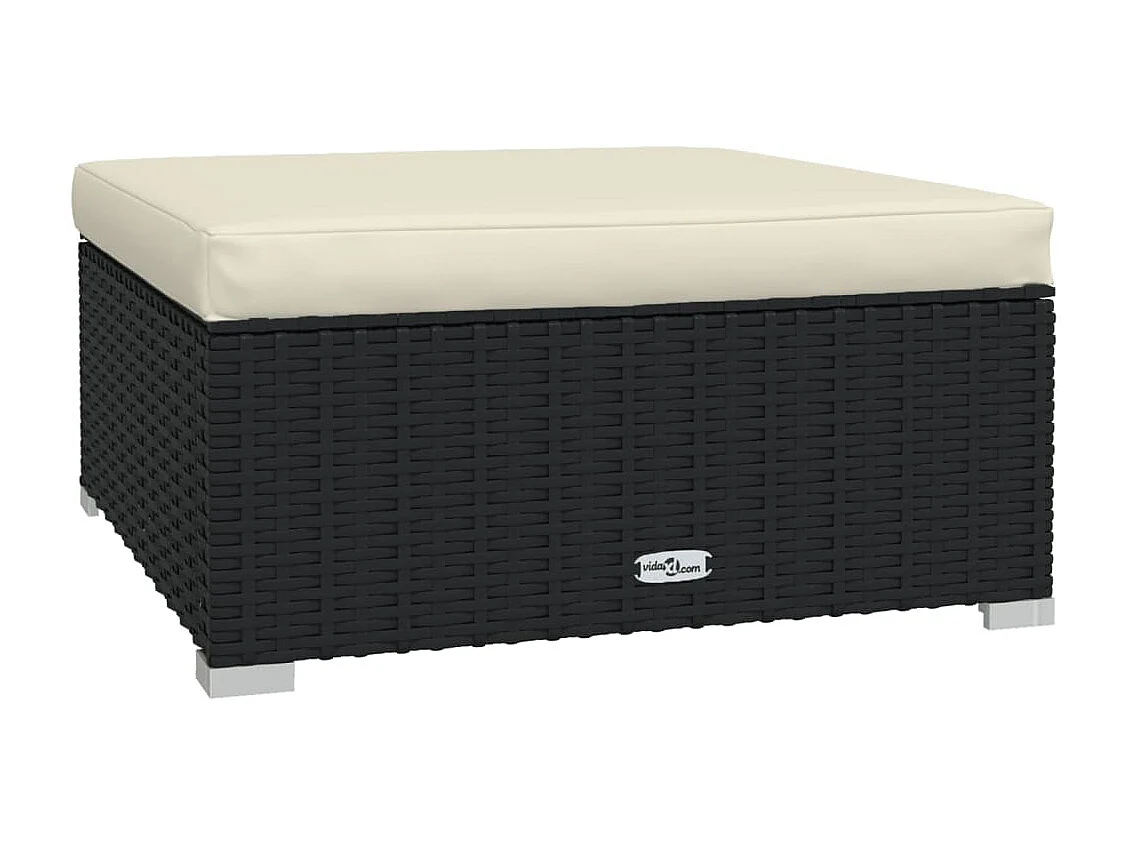 4-tlg. Garten-Sitzgruppe | Garten-Lounge-Set mit Auflagen Poly Rattan Schwarz -GKD517638