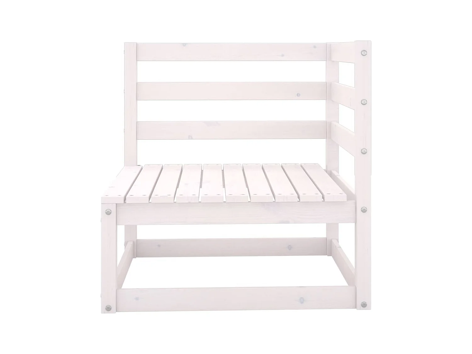 4-tlg. Garten-Sitzgruppe: Sofa + Tisch | Garten-Lounge-Set Weiß Massivholz Kiefer -GKD170330