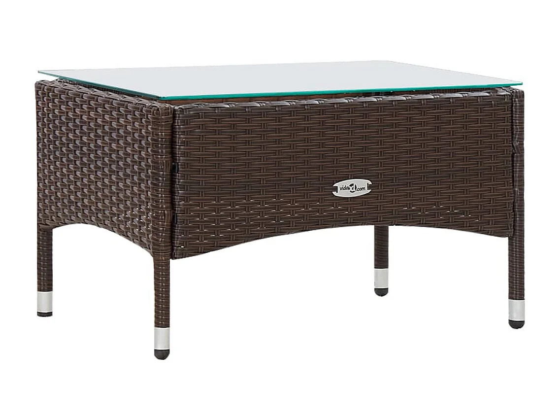 Salon de jardin 4 pcs avec coussins Résine tressée Marron BE14801