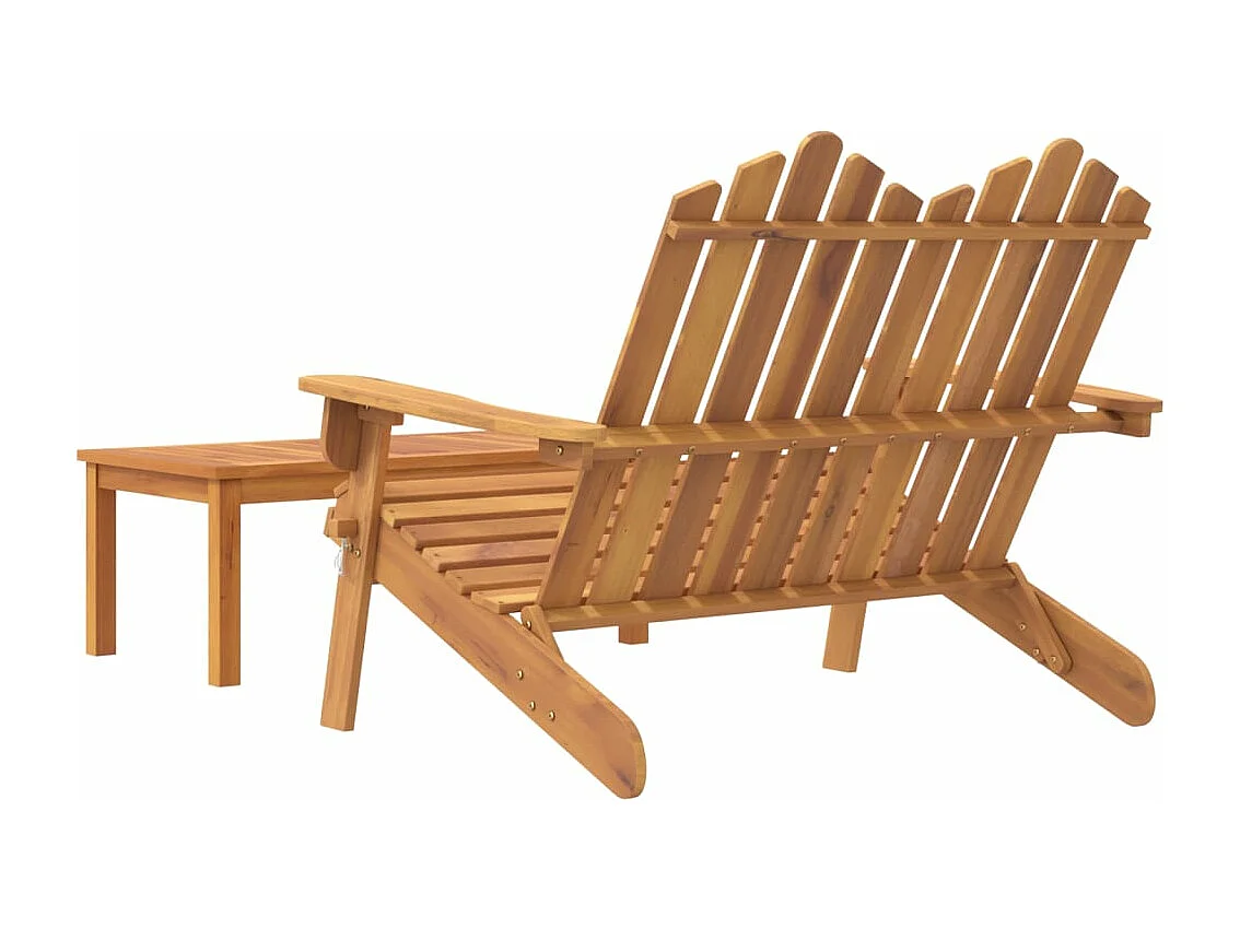 2-tlg. Garten-Sitzgruppe: Sofa + Tisch | Garten-Lounge-Set Adirondack Massivholz Akazie -GKD416848