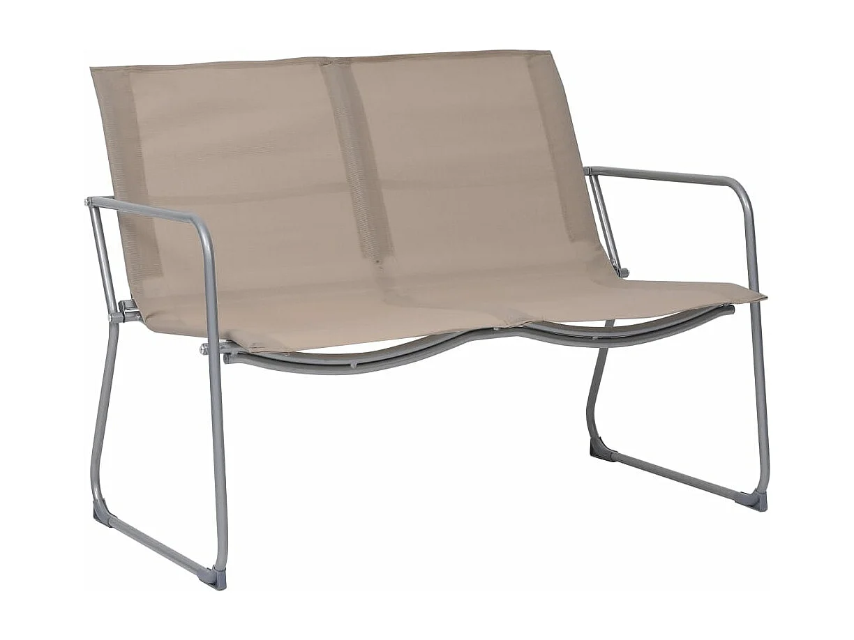 4-tlg. Garten-Sitzgruppe: Sofa + Tisch | Garten-Lounge-Set Stoff und Stahl Taupe -GKD853453