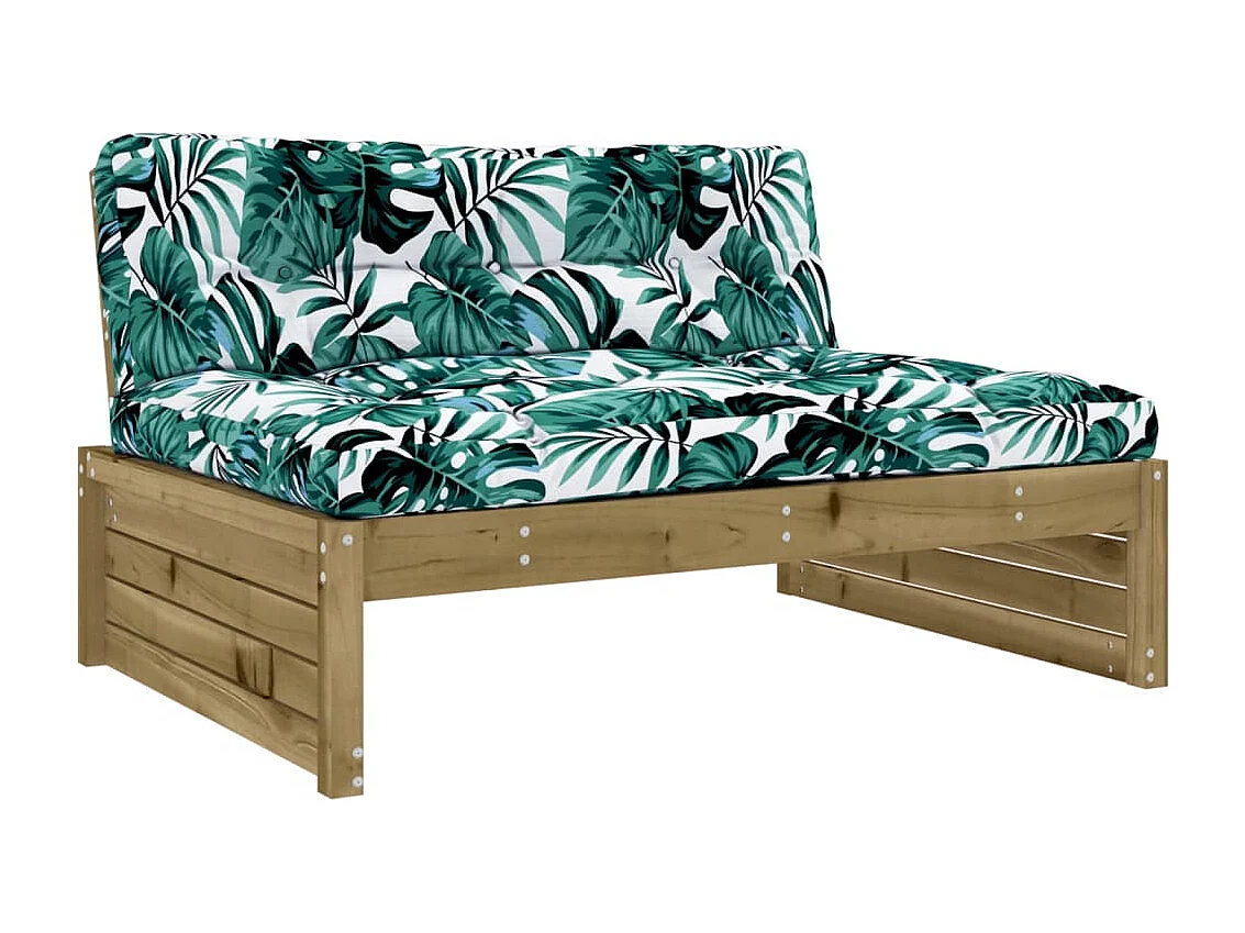 Salon de jardin 2 pcs avec coussins bois de pin imprégné BE59930