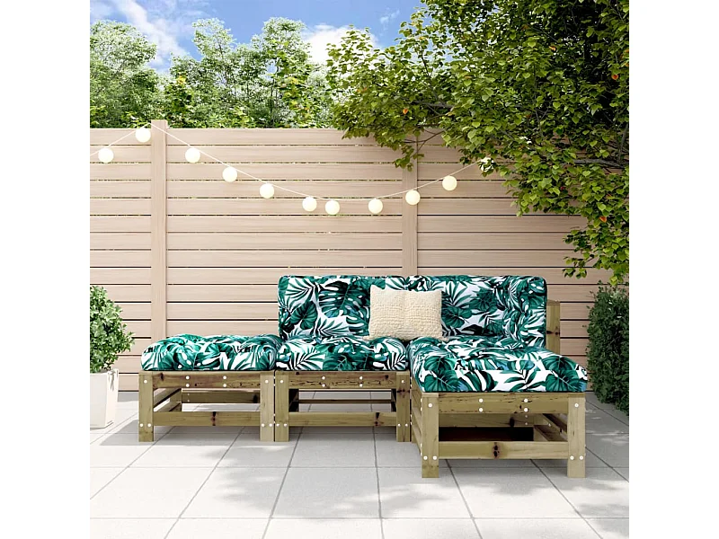 Salon de jardin 4 pcs bois de pin imprégné BE93169