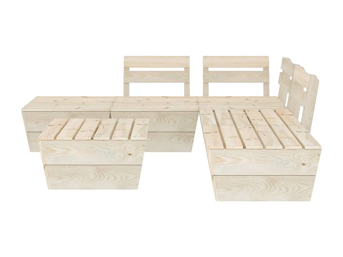 Salon de jardin palette 6 pcs Bois d'épicéa imprégné BE68050