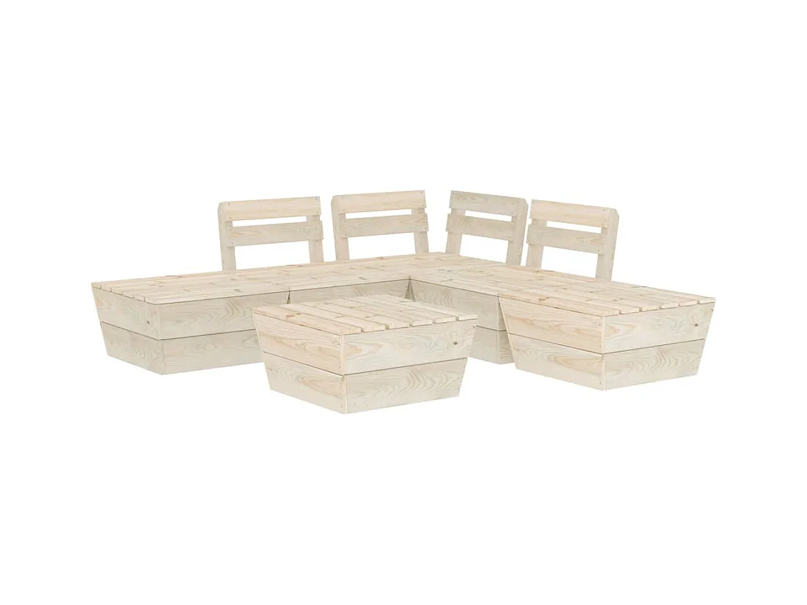 Salon de jardin palette 6 pcs Bois d'épicéa imprégné BE68050