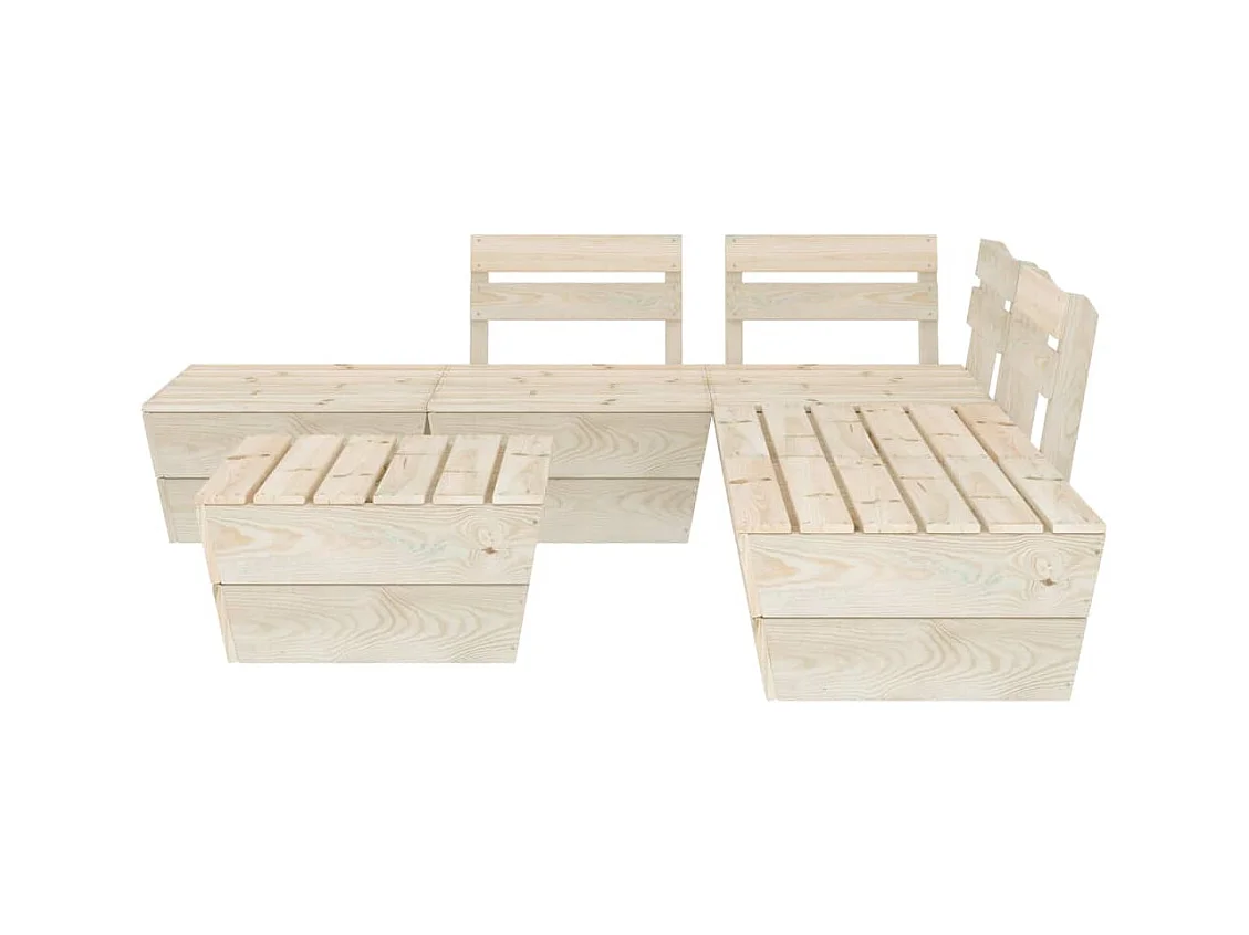 Salon de jardin palette 6 pcs Bois d'épicéa imprégné BE68050