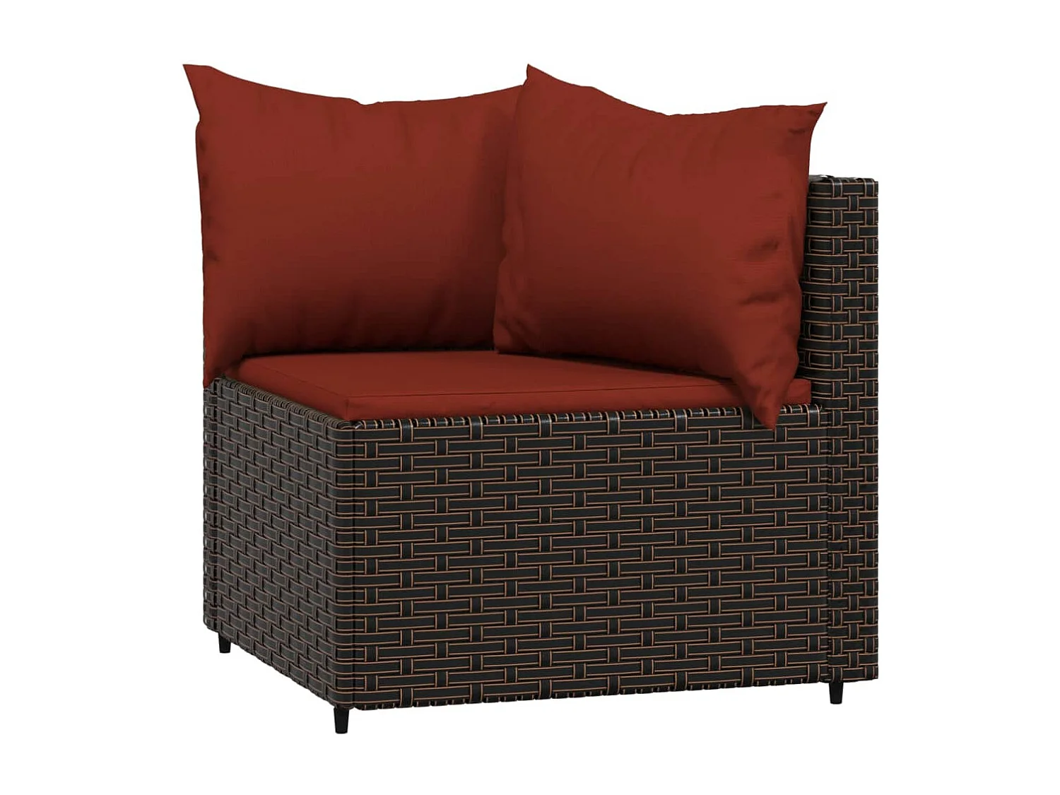 Salon de jardin 4 pcs avec coussins Marron Résine tressée BE40082