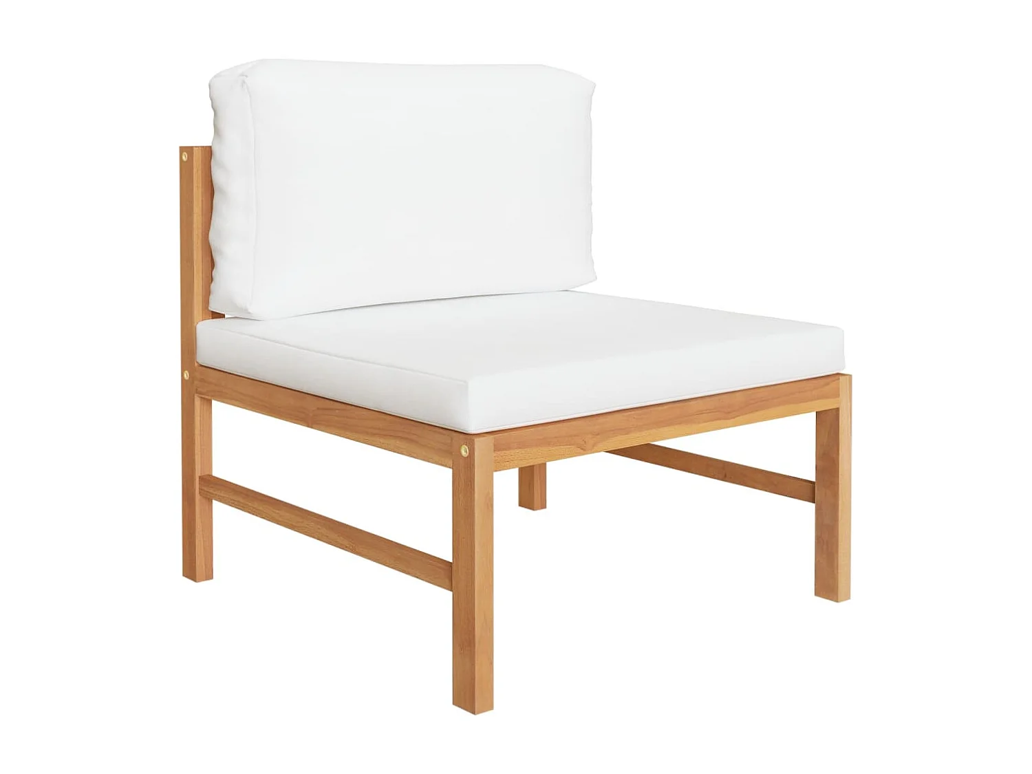 Salon de jardin 4 pcs avec coussins crème Bois de teck solide BE30892