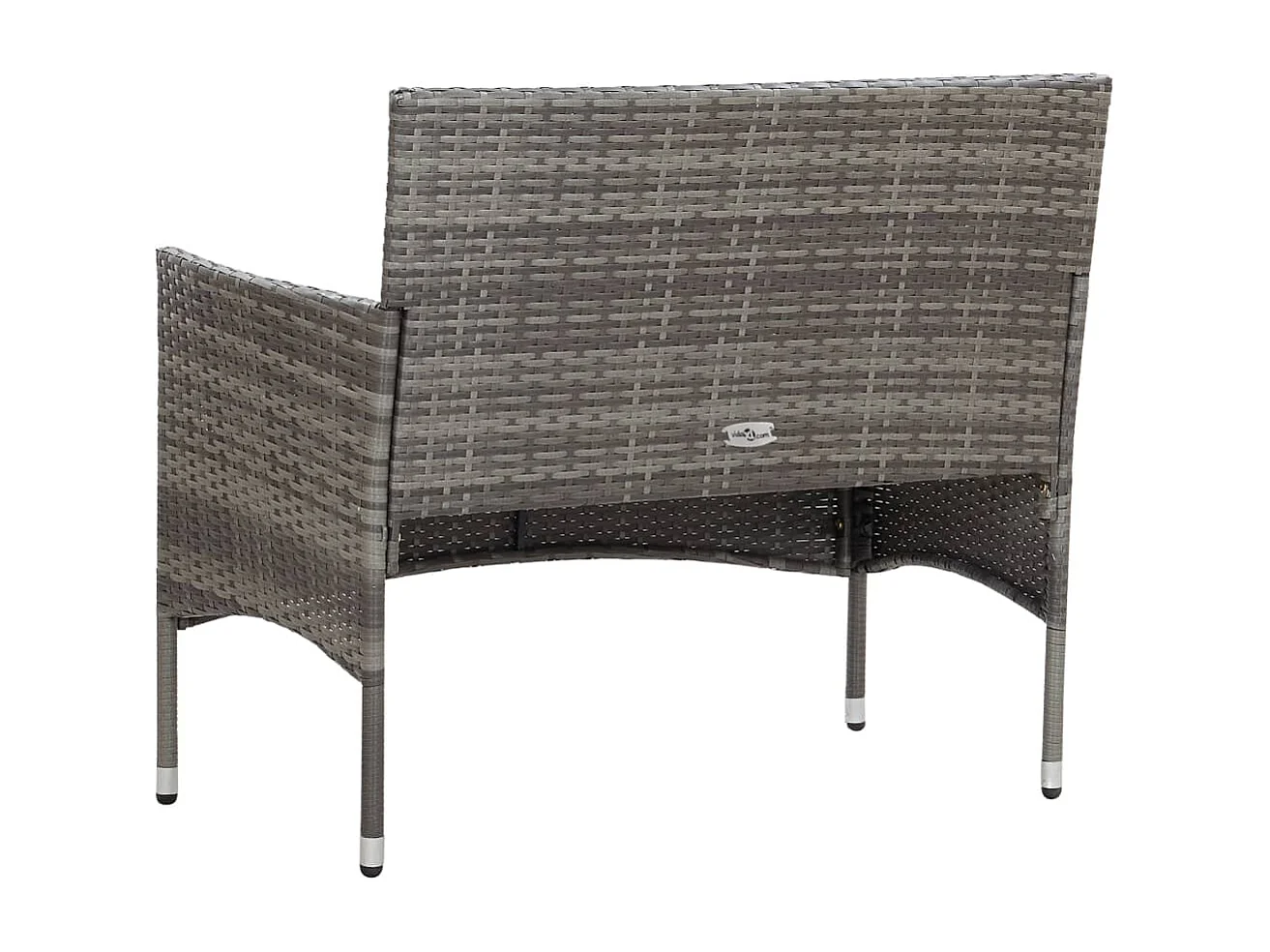 4-tlg. Garten-Sitzgruppe: Sofa + Tisch | Garten-Lounge-Set mit Auflagen Poly Rattan Grau -GKD842587