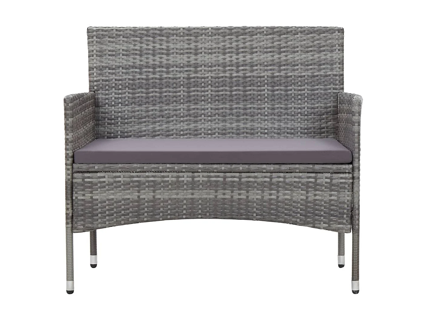 Salon de jardin 4 pcs avec coussins Résine tressée Gris BE52886