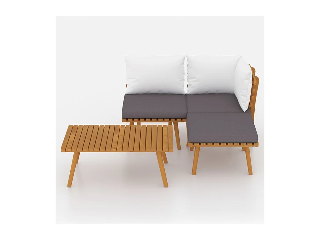 4-delige Loungeset met kussens massief acaciahout NL99957