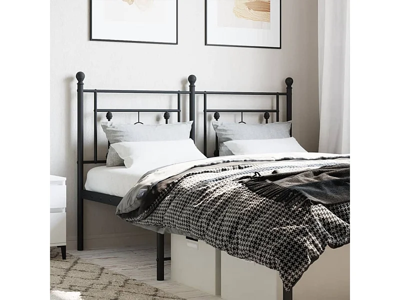 Cabeceira de cama 140 cm metal preto PT698557