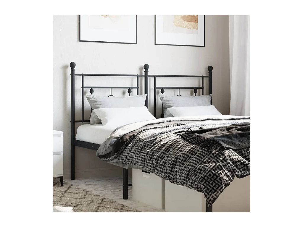 Testiera | Testata del letto in Metallo Nero 140 cm