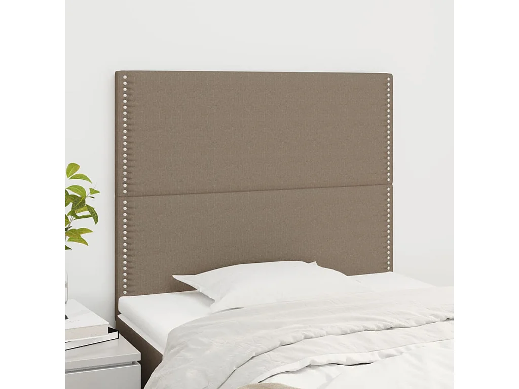 Têtes de lit 2 pcs Taupe 100x5x78/88 cm Tissu QED91723