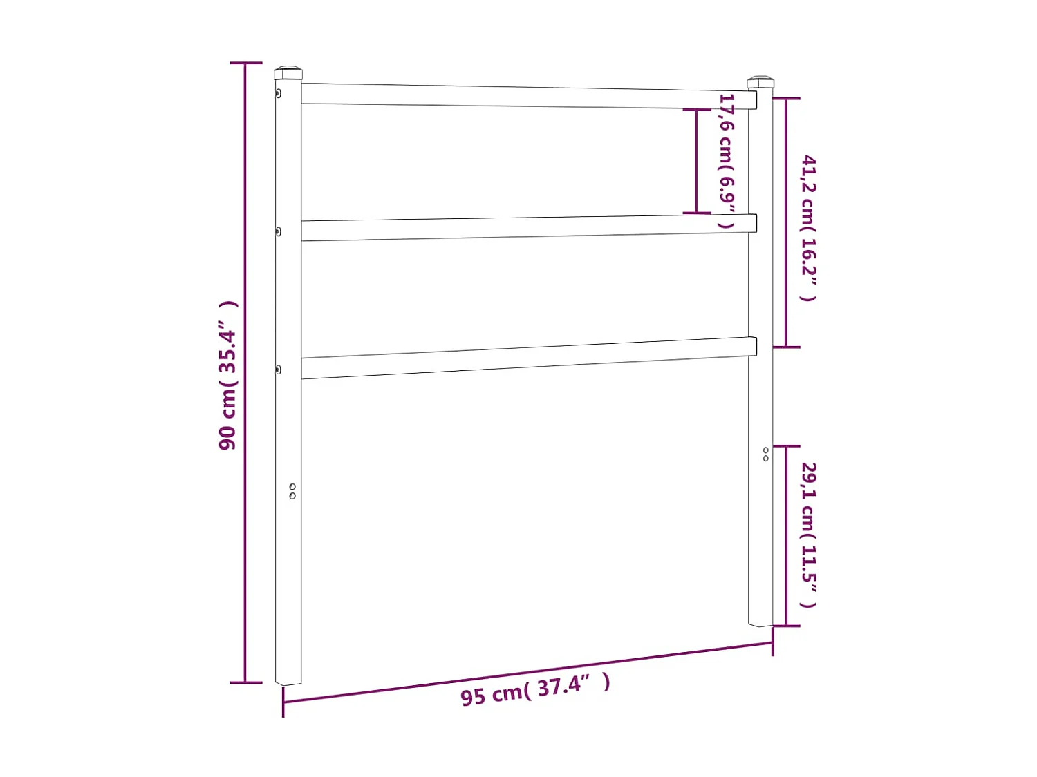 Cabecero de metal blanco 90 cm ES13886