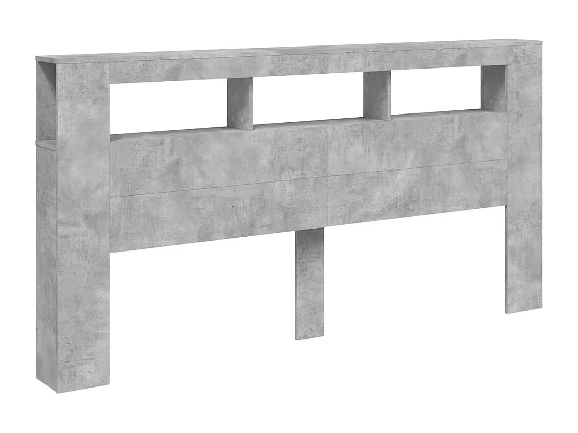 Testiera | Testata del letto LED Grigio Cemento 200x18,5x103,5 cm Legno Multistrato